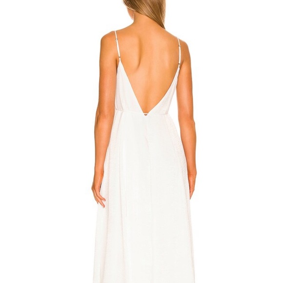Never worn deep V midi dress in ivory, size small - Picture 3 of 8